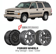 FORGED WHEELS RIMS for CHEVROLET TAHOE LS GMT800 2000 - 2006

Custom forged wheels for Chevrolet Tahoe LS GMT800 2000 - 2006. Made-to-order monoblock, 2-piece and 3-piece rims in custom sizes, offsets, colors and finishes with guaranteed fitment.

We manufacture premium quality forged wheels rims for Chevrolet Tahoe LS GMT800 2000 - 2006 in any design, size, color.

THIS WHEEL DESIGN CAN BE CUSTOM-MADE FOR YOUR CAR IN ANY SIZE AND COLOR OPTIONS
Available in monoblock, 2-piece, 3-piece, duoblock, beadlock
3D