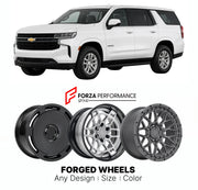 FORGED WHEELS RIMS for CHEVROLET TAHOE LS T1UC 2021+

Custom forged wheels for Chevrolet Tahoe LS T1UC 2021+. Made-to-order monoblock, 2-piece and 3-piece rims in custom sizes, offsets, colors and finishes with guaranteed fitment.

We manufacture premium quality forged wheels rims for Chevrolet Tahoe LS T1UC 2021+ in any design, size, color.

THIS WHEEL DESIGN CAN BE CUSTOM-MADE FOR YOUR CAR IN ANY SIZE AND COLOR OPTIONS
Available in monoblock, 2-piece, 3-piece, duoblock, beadlock
3D wheel renderings are pr