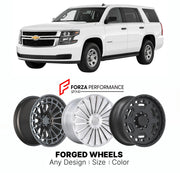 FORGED WHEELS RIMS for CHEVROLET TAHOE PPV K2UC 2015 - 2020

Custom forged wheels for Chevrolet Tahoe PPV K2UC 2015 - 2020. Made-to-order monoblock, 2-piece and 3-piece rims in custom sizes, offsets, colors and finishes with guaranteed fitment.

We manufacture premium quality forged wheels rims for Chevrolet Tahoe PPV K2UC 2015 - 2020 in any design, size, color.

THIS WHEEL DESIGN CAN BE CUSTOM-MADE FOR YOUR CAR IN ANY SIZE AND COLOR OPTIONS
Available in monoblock, 2-piece, 3-piece, duoblock, beadlock
3D wh
