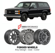 FORGED WHEELS RIMS for CHEVROLET TAHOE POLICE PACKAGE GMT400 1995 - 1999

Custom forged wheels for Chevrolet Tahoe Police Package GMT400 1995 - 1999. Made-to-order monoblock, 2-piece and 3-piece rims in custom sizes, offsets, colors and finishes with guaranteed fitment.

We manufacture premium quality forged wheels rims for Chevrolet Tahoe Police Package GMT400 1995 - 1999 in any design, size, color.

THIS WHEEL DESIGN CAN BE CUSTOM-MADE FOR YOUR CAR IN ANY SIZE AND COLOR OPTIONS
Available in monoblock, 2-p