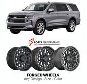 FORGED WHEELS RIMS for CHEVROLET TAHOE PREMIER T1UC 2021+

Custom forged wheels for Chevrolet Tahoe Premier T1UC 2021+. Made-to-order monoblock, 2-piece and 3-piece rims in custom sizes, offsets, colors and finishes with guaranteed fitment.

We manufacture premium quality forged wheels rims for Chevrolet Tahoe Premier T1UC 2021+ in any design, size, color.

THIS WHEEL DESIGN CAN BE CUSTOM-MADE FOR YOUR CAR IN ANY SIZE AND COLOR OPTIONS
Available in monoblock, 2-piece, 3-piece, duoblock, beadlock
3D wheel re