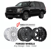 FORGED WHEELS RIMS for CHEVROLET TAHOE Z71 K2UC 2015 - 2020

Custom forged wheels for Chevrolet Tahoe Z71 K2UC 2015 - 2020. Made-to-order monoblock, 2-piece and 3-piece rims in custom sizes, offsets, colors and finishes with guaranteed fitment.

We manufacture premium quality forged wheels rims for Chevrolet Tahoe Z71 K2UC 2015 - 2020 in any design, size, color.

THIS WHEEL DESIGN CAN BE CUSTOM-MADE FOR YOUR CAR IN ANY SIZE AND COLOR OPTIONS
Available in monoblock, 2-piece, 3-piece, duoblock, beadlock
3D wh