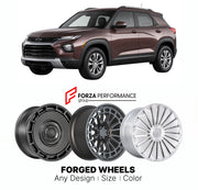 FORGED WHEELS RIMS for CHEVROLET TRAILBLAZER LT 2021+

Custom forged wheels for Chevrolet Trailblazer LT 2021+. Made-to-order monoblock, 2-piece and 3-piece rims in custom sizes, offsets, colors and finishes with guaranteed fitment.

We manufacture premium quality forged wheels rims for Chevrolet Trailblazer LT 2021+ in any design, size, color.

THIS WHEEL DESIGN CAN BE CUSTOM-MADE FOR YOUR CAR IN ANY SIZE AND COLOR OPTIONS
Available in monoblock, 2-piece, 3-piece, duoblock, beadlock
3D wheel renderings are