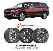 FORGED WHEELS RIMS for CHEVROLET TRAVERSE PREMIER 2009+

Custom forged wheels for Chevrolet Traverse Premier 2009+. Made-to-order monoblock, 2-piece and 3-piece rims in custom sizes, offsets, colors and finishes with guaranteed fitment.

We manufacture premium quality forged wheels rims for Chevrolet Traverse Premier 2009+ in any design, size, color.

THIS WHEEL DESIGN CAN BE CUSTOM-MADE FOR YOUR CAR IN ANY SIZE AND COLOR OPTIONS
Available in monoblock, 2-piece, 3-piece, duoblock, beadlock
3D wheel renderin