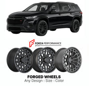 FORGED WHEELS RIMS for CHEVROLET TRAVERSE RS 2009+

Custom forged wheels for Chevrolet Traverse RS 2009+. Made-to-order monoblock, 2-piece and 3-piece rims in custom sizes, offsets, colors and finishes with guaranteed fitment.

We manufacture premium quality forged wheels rims for Chevrolet Traverse RS 2009+ in any design, size, color.

THIS WHEEL DESIGN CAN BE CUSTOM-MADE FOR YOUR CAR IN ANY SIZE AND COLOR OPTIONS
Available in monoblock, 2-piece, 3-piece, duoblock, beadlock
3D wheel renderings are provided