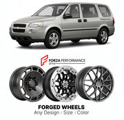 FORGED WHEELS RIMS for CHEVROLET UPLANDER 2005 - 2009

Custom forged wheels for Chevrolet Uplander 2005 - 2009. Made-to-order monoblock, 2-piece and 3-piece rims in custom sizes, offsets, colors and finishes with guaranteed fitment.

We manufacture premium quality forged wheels rims for Chevrolet Uplander 2005 - 2009 in any design, size, color.

THIS WHEEL DESIGN CAN BE CUSTOM-MADE FOR YOUR CAR IN ANY SIZE AND COLOR OPTIONS
Available in monoblock, 2-piece, 3-piece, duoblock, beadlock
3D wheel renderings are