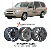 FORGED WHEELS RIMS for CHEVROLET UPLANDER LS 2005 - 2009

Custom forged wheels for Chevrolet Uplander LS 2005 - 2009. Made-to-order monoblock, 2-piece and 3-piece rims in custom sizes, offsets, colors and finishes with guaranteed fitment.

We manufacture premium quality forged wheels rims for Chevrolet Uplander LS 2005 - 2009 in any design, size, color.

THIS WHEEL DESIGN CAN BE CUSTOM-MADE FOR YOUR CAR IN ANY SIZE AND COLOR OPTIONS
Available in monoblock, 2-piece, 3-piece, duoblock, beadlock
3D wheel rende