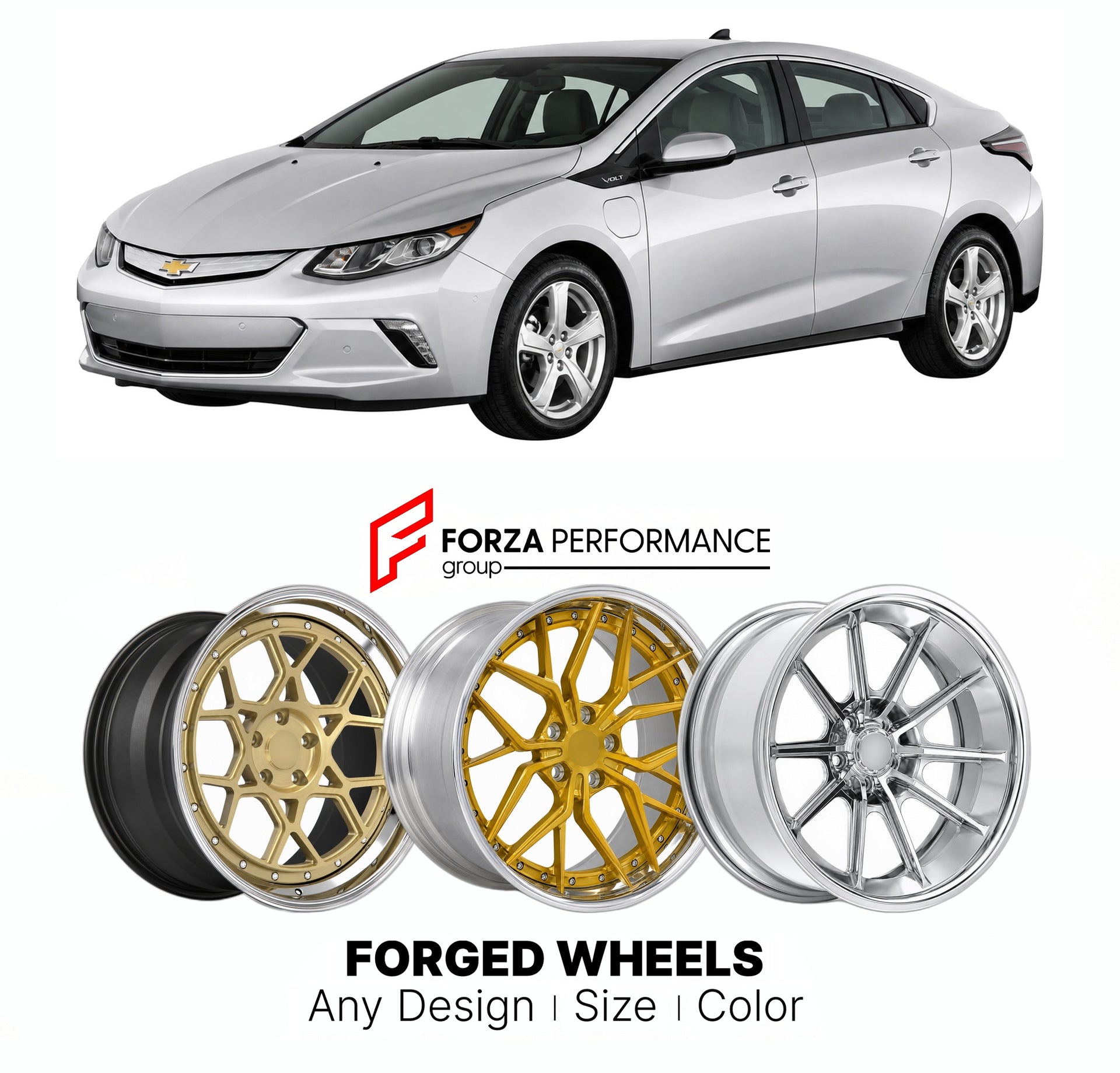 FORGED WHEELS RIMS for CHEVROLET VOLT PREMIER 2011 - 2019

Custom forged wheels for Chevrolet Volt Premier 2011 - 2019. Made-to-order monoblock, 2-piece and 3-piece rims in custom sizes, offsets, colors and finishes with guaranteed fitment.

We manufacture premium quality forged wheels rims for Chevrolet Volt Premier 2011 - 2019 in any design, size, color.

THIS WHEEL DESIGN CAN BE CUSTOM-MADE FOR YOUR CAR IN ANY SIZE AND COLOR OPTIONS
Available in monoblock, 2-piece, 3-piece, duoblock, beadlock
3D wheel re