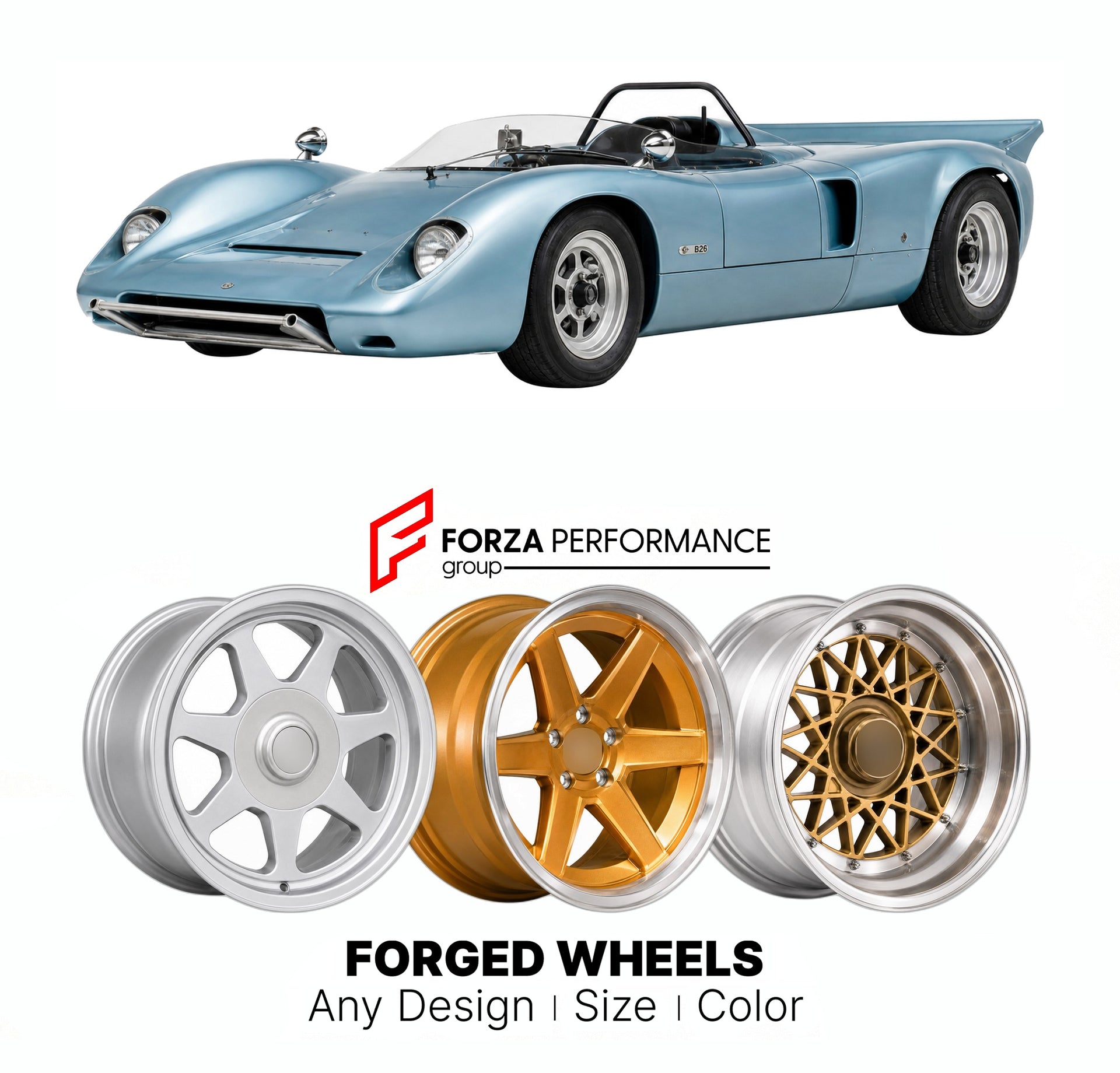 CUSTOM CLASSIC VINTAGE RESTOMOD RETRO OLD SCHOOL FORGED WHEELS RIMS for CHEVRON B26 1974 - 1974

Custom forged wheels for Chevron B26 1974 - 1974. Classic, vintage, restomod wheel designs made to order in custom sizes, offsets, colors and finishes.

We manufacture premium quality forged wheels rims for Chevron B26 1974 - 1974 in any design, size, color.

THIS WHEEL DESIGN CAN BE CUSTOM-MADE FOR YOUR CAR IN ANY SIZE AND COLOR OPTIONS
Available in monoblock, 2-piece, 3-piece, duoblock, beadlock
3D wheel rende