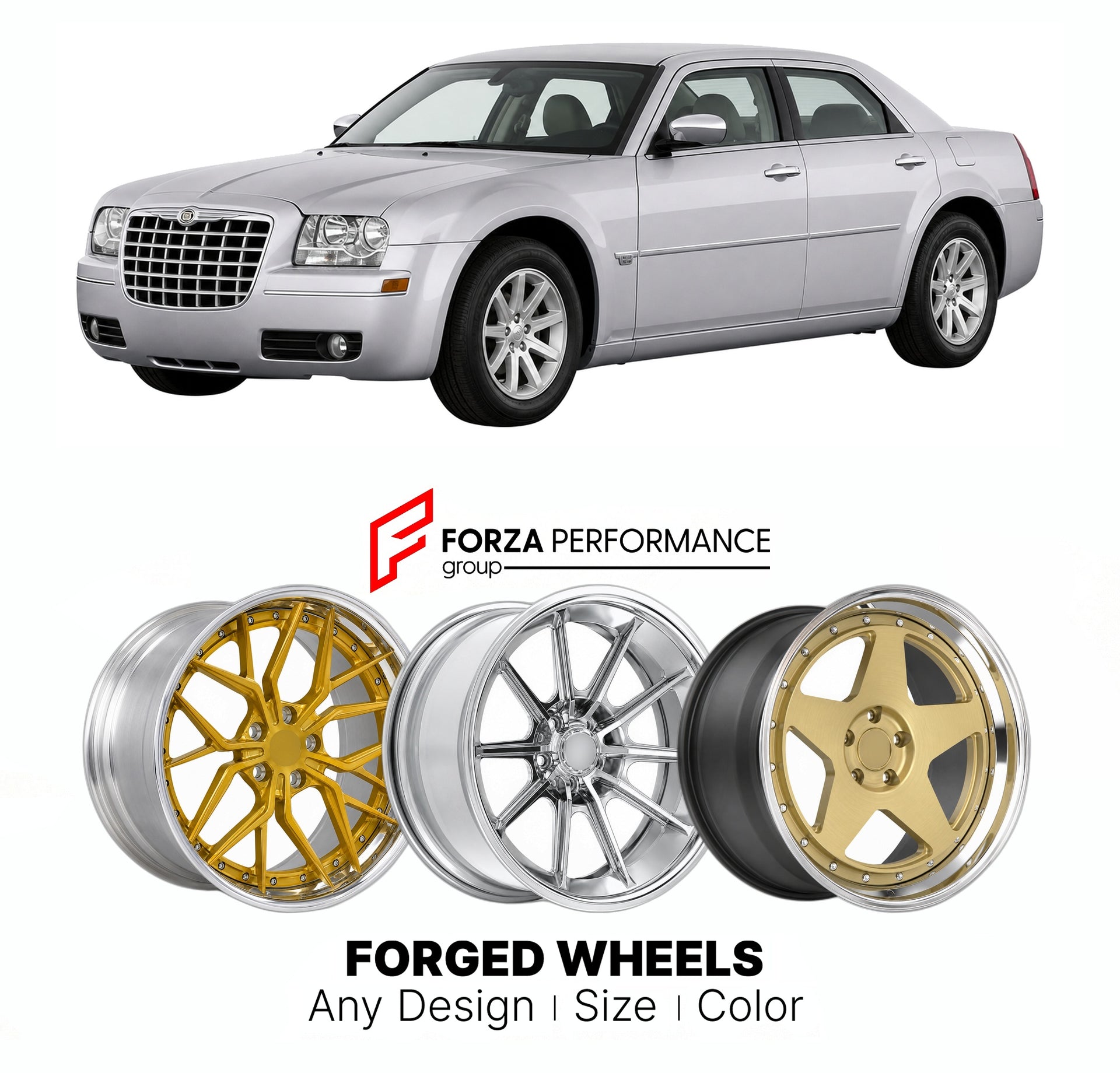 FORGED WHEELS RIMS for CHRYSLER 300 LIMITED LX LD 2005 - 2023

Custom forged wheels for Chrysler 300 Limited LX LD 2005 - 2023. Made-to-order monoblock, 2-piece and 3-piece rims in custom sizes, offsets, colors and finishes with guaranteed fitment.

We manufacture premium quality forged wheels rims for Chrysler 300 Limited LX LD 2005 - 2023 in any design, size, color.

THIS WHEEL DESIGN CAN BE CUSTOM-MADE FOR YOUR CAR IN ANY SIZE AND COLOR OPTIONS
Available in monoblock, 2-piece, 3-piece, duoblock, beadlock