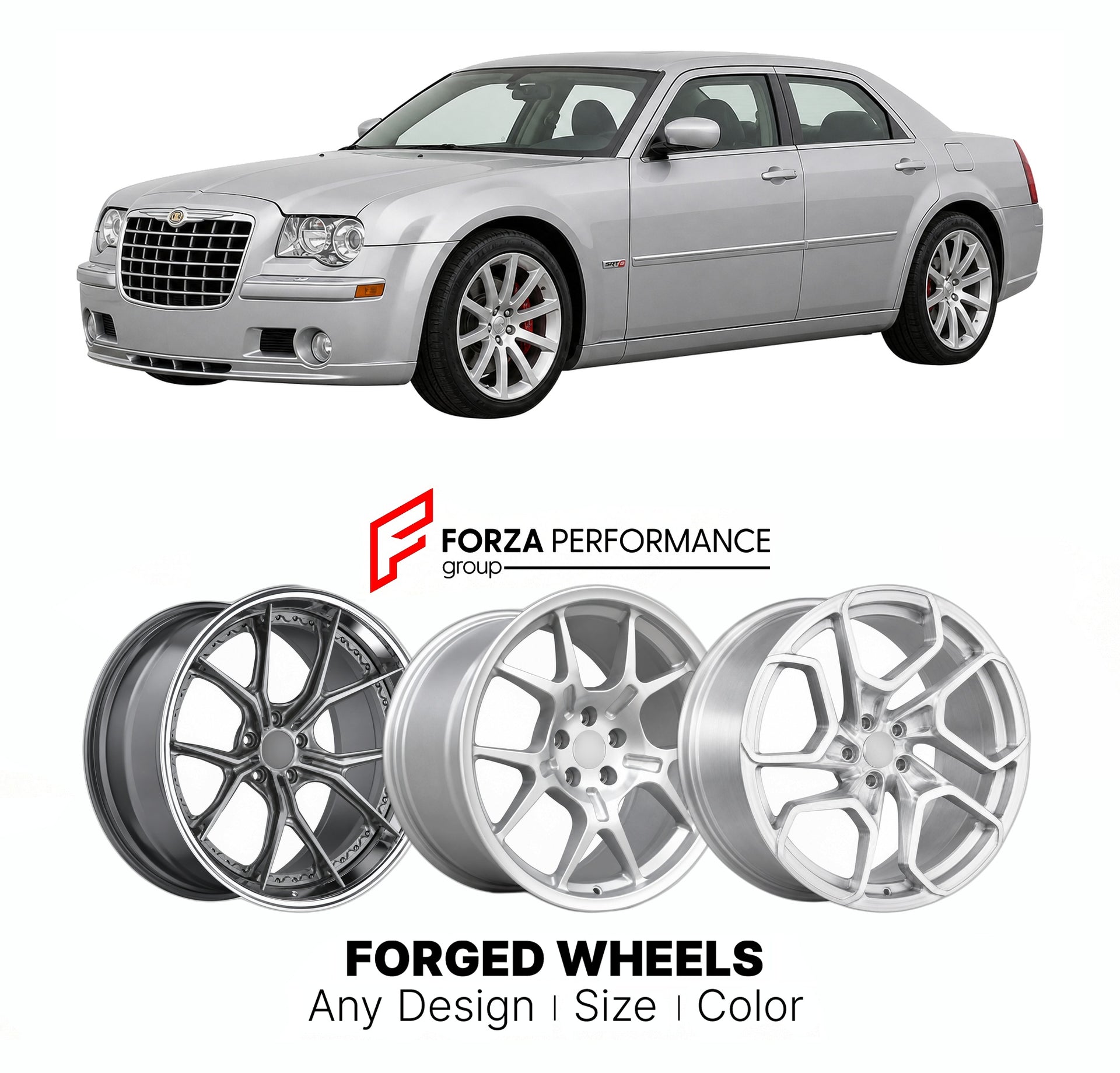 FORGED WHEELS RIMS for CHRYSLER 300 SRT8 LX LD 2005 - 2014

Custom forged wheels for Chrysler 300 SRT8 LX LD 2005 - 2014. Made-to-order monoblock, 2-piece and 3-piece rims in custom sizes, offsets, colors and finishes with guaranteed fitment.

We manufacture premium quality forged wheels rims for Chrysler 300 SRT8 LX LD 2005 - 2014 in any design, size, color.

THIS WHEEL DESIGN CAN BE CUSTOM-MADE FOR YOUR CAR IN ANY SIZE AND COLOR OPTIONS
Available in monoblock, 2-piece, 3-piece, duoblock, beadlock
3D wheel