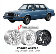 CUSTOM CLASSIC VINTAGE RESTOMOD RETRO OLD SCHOOL FORGED WHEELS RIMS for CHRYSLER E CLASS 1982 - 1984
Custom forged wheels for classic American muscle cars. Ideal for restomod builds, vintage restorations, and show cars. Deep dish and retro styling available.

We manufacture premium quality forged wheels rims for Chrysler E Class 1982 - 1984 in any design, size, color.

THIS WHEEL DESIGN CAN BE CUSTOM-MADE FOR YOUR CAR IN ANY SIZE AND COLOR OPTIONS
Available in monoblock, 2-piece, 3-piece, duoblock, beadlock