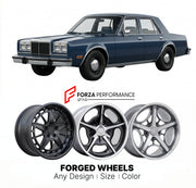 CUSTOM CLASSIC VINTAGE RESTOMOD RETRO OLD SCHOOL FORGED WHEELS RIMS for CHRYSLER FIFTH AVENUE 1982 - 1989
Custom forged wheels for classic American muscle cars. Ideal for restomod builds, vintage restorations, and show cars. Deep dish and retro styling available.

We manufacture premium quality forged wheels rims for Chrysler Fifth Avenue 1982 - 1989 in any design, size, color.

THIS WHEEL DESIGN CAN BE CUSTOM-MADE FOR YOUR CAR IN ANY SIZE AND COLOR OPTIONS
Available in monoblock, 2-piece, 3-piece, duoblock