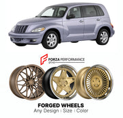 FORGED WHEELS RIMS for CHRYSLER PT CRUISER DREAM 2001 - 2010

Custom forged wheels for Chrysler PT Cruiser Dream 2001 - 2010. Made-to-order monoblock, 2-piece and 3-piece rims in custom sizes, offsets, colors and finishes with guaranteed fitment.

We manufacture premium quality forged wheels rims for Chrysler PT Cruiser Dream 2001 - 2010 in any design, size, color.

THIS WHEEL DESIGN CAN BE CUSTOM-MADE FOR YOUR CAR IN ANY SIZE AND COLOR OPTIONS
Available in monoblock, 2-piece, 3-piece, duoblock, beadlock
3D