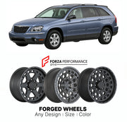 FORGED WHEELS RIMS for CHRYSLER PACIFICA BASE CS CROSSOVER 2004 - 2008

Custom forged wheels for Chrysler Pacifica Base CS Crossover 2004 - 2008. Made-to-order monoblock, 2-piece and 3-piece rims in custom sizes, offsets, colors and finishes with guaranteed fitment.

We manufacture premium quality forged wheels rims for Chrysler Pacifica Base CS Crossover 2004 - 2008 in any design, size, color.

THIS WHEEL DESIGN CAN BE CUSTOM-MADE FOR YOUR CAR IN ANY SIZE AND COLOR OPTIONS
Available in monoblock, 2-piece, 