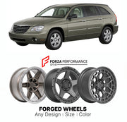 FORGED WHEELS RIMS for CHRYSLER PACIFICA CS CROSSOVER 2004 - 2008

Custom forged wheels for Chrysler Pacifica CS Crossover 2004 - 2008. Made-to-order monoblock, 2-piece and 3-piece rims in custom sizes, offsets, colors and finishes with guaranteed fitment.

We manufacture premium quality forged wheels rims for Chrysler Pacifica CS Crossover 2004 - 2008 in any design, size, color.

THIS WHEEL DESIGN CAN BE CUSTOM-MADE FOR YOUR CAR IN ANY SIZE AND COLOR OPTIONS
Available in monoblock, 2-piece, 3-piece, duoblo
