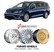 FORGED WHEELS RIMS for CHRYSLER PACIFICA LIMITED MINIVAN 2017+

Custom forged wheels for Chrysler Pacifica Limited Minivan 2017+. Made-to-order monoblock, 2-piece and 3-piece rims in custom sizes, offsets, colors and finishes with guaranteed fitment.

We manufacture premium quality forged wheels rims for Chrysler Pacifica Limited Minivan 2017+ in any design, size, color.

THIS WHEEL DESIGN CAN BE CUSTOM-MADE FOR YOUR CAR IN ANY SIZE AND COLOR OPTIONS
Available in monoblock, 2-piece, 3-piece, duoblock, beadl