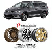 FORGED WHEELS RIMS for CHRYSLER PACIFICA PINNACLE MINIVAN 2017+

Custom forged wheels for Chrysler Pacifica Pinnacle Minivan 2017+. Made-to-order monoblock, 2-piece and 3-piece rims in custom sizes, offsets, colors and finishes with guaranteed fitment.

We manufacture premium quality forged wheels rims for Chrysler Pacifica Pinnacle Minivan 2017+ in any design, size, color.

THIS WHEEL DESIGN CAN BE CUSTOM-MADE FOR YOUR CAR IN ANY SIZE AND COLOR OPTIONS
Available in monoblock, 2-piece, 3-piece, duoblock, be