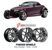 FORGED WHEELS RIMS for CHRYSLER PROWLER 1997 - 2002

Custom forged wheels for Chrysler Prowler 1997 - 2002. Made-to-order monoblock, 2-piece and 3-piece rims in custom sizes, offsets, colors and finishes with guaranteed fitment.

We manufacture premium quality forged wheels rims for Chrysler Prowler 1997 - 2002 in any design, size, color.

THIS WHEEL DESIGN CAN BE CUSTOM-MADE FOR YOUR CAR IN ANY SIZE AND COLOR OPTIONS
Available in monoblock, 2-piece, 3-piece, duoblock, beadlock
3D wheel renderings are provi