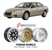 FORGED WHEELS RIMS for CHRYSLER SEBRING 2001 - 2006

Custom forged wheels for Chrysler Sebring 2001 - 2006. Made-to-order monoblock, 2-piece and 3-piece rims in custom sizes, offsets, colors and finishes with guaranteed fitment.

We manufacture premium quality forged wheels rims for Chrysler Sebring 2001 - 2006 in any design, size, color.

THIS WHEEL DESIGN CAN BE CUSTOM-MADE FOR YOUR CAR IN ANY SIZE AND COLOR OPTIONS
Available in monoblock, 2-piece, 3-piece, duoblock, beadlock
3D wheel renderings are provi