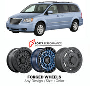FORGED WHEELS RIMS for CHRYSLER TOWN & COUNTRY 2008 - 2016

Custom forged wheels for Chrysler Town & Country 2008 - 2016. Made-to-order monoblock, 2-piece and 3-piece rims in custom sizes, offsets, colors and finishes with guaranteed fitment.

We manufacture premium quality forged wheels rims for Chrysler Town & Country 2008 - 2016 in any design, size, color.

THIS WHEEL DESIGN CAN BE CUSTOM-MADE FOR YOUR CAR IN ANY SIZE AND COLOR OPTIONS
Available in monoblock, 2-piece, 3-piece, duoblock, beadlock
3D wheel
