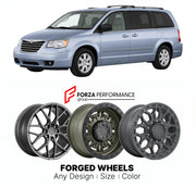 FORGED WHEELS RIMS for CHRYSLER TOWN & COUNTRY TOURING 1996 - 2016

Custom forged wheels for Chrysler Town & Country Touring 1996 - 2016. Made-to-order monoblock, 2-piece and 3-piece rims in custom sizes, offsets, colors and finishes with guaranteed fitment.

We manufacture premium quality forged wheels rims for Chrysler Town & Country Touring 1996 - 2016 in any design, size, color.

THIS WHEEL DESIGN CAN BE CUSTOM-MADE FOR YOUR CAR IN ANY SIZE AND COLOR OPTIONS
Available in monoblock, 2-piece, 3-piece, duo