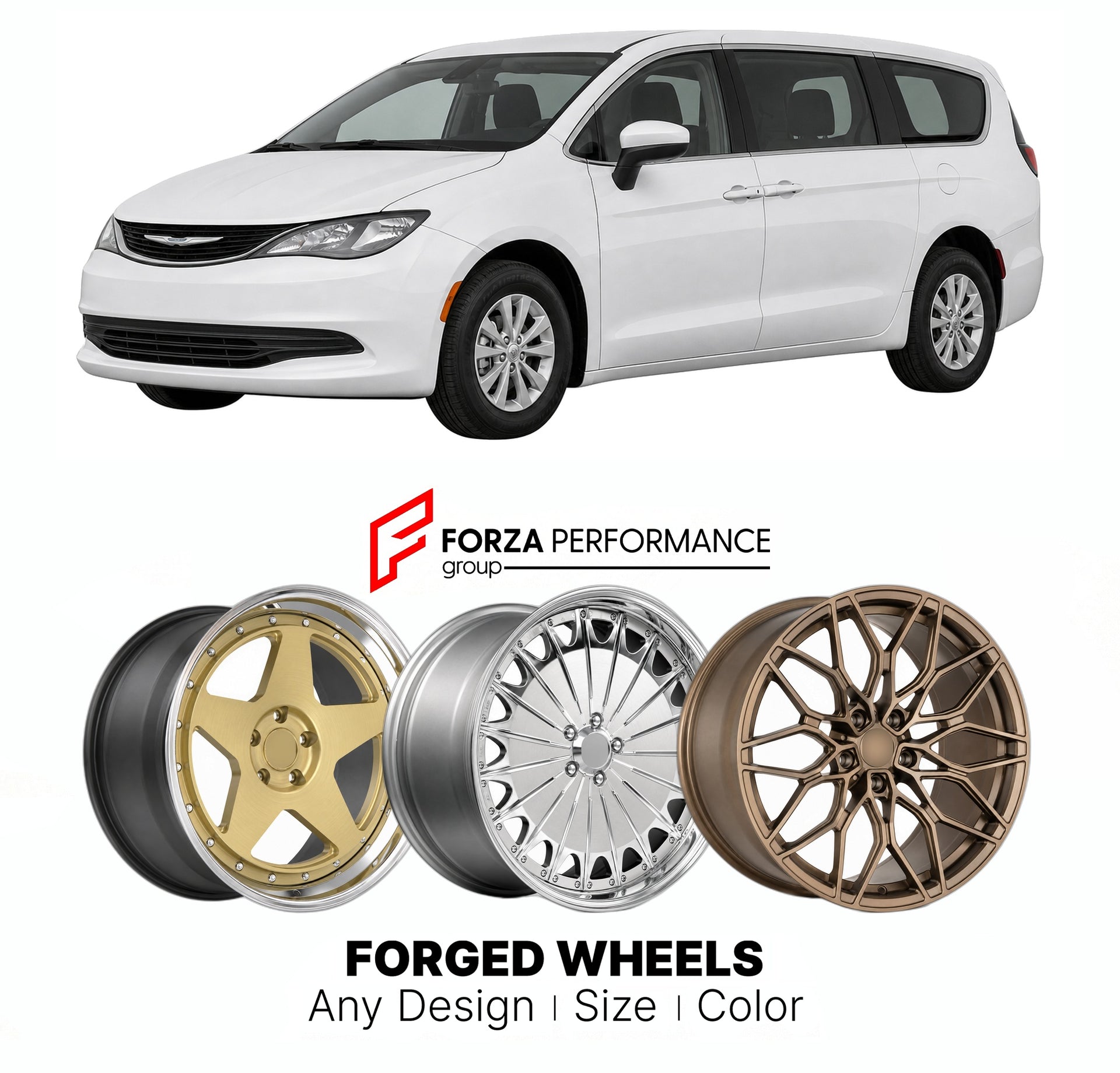 FORGED WHEELS RIMS for CHRYSLER VOYAGER RU MINIVAN FLEET BUDGET MODEL 2020+

Custom forged wheels for Chrysler Voyager RU Minivan Fleet Budget Model 2020+. Made-to-order monoblock, 2-piece and 3-piece rims in custom sizes, offsets, colors and finishes with guaranteed fitment.

We manufacture premium quality forged wheels rims for Chrysler Voyager RU Minivan Fleet Budget Model 2020+ in any design, size, color.

THIS WHEEL DESIGN CAN BE CUSTOM-MADE FOR YOUR CAR IN ANY SIZE AND COLOR OPTIONS
Available in monob