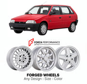 CUSTOM CLASSIC VINTAGE RESTOMOD RETRO OLD SCHOOL FORGED WHEELS RIMS for CITROEN AX GT GTI 1987 - 1996

Custom forged wheels for Citroen AX GT GTI 1987 - 1996. Classic, vintage, restomod wheel designs made to order in custom sizes, offsets, colors and finishes.

We manufacture premium quality forged wheels rims for Citroen AX GT GTI 1987 - 1996 in any design, size, color.

THIS WHEEL DESIGN CAN BE CUSTOM-MADE FOR YOUR CAR IN ANY SIZE AND COLOR OPTIONS
Available in monoblock, 2-piece, 3-piece, duoblock, beadl