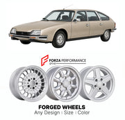 CUSTOM CLASSIC VINTAGE RESTOMOD RETRO OLD SCHOOL FORGED WHEELS RIMS for CITROEN CX SERIES 1 1974 - 1985

Custom forged wheels for Citroen CX Series 1 1974 - 1985. Classic, vintage, restomod wheel designs made to order in custom sizes, offsets, colors and finishes.

We manufacture premium quality forged wheels rims for Citroen CX Series 1 1974 - 1985 in any design, size, color.

THIS WHEEL DESIGN CAN BE CUSTOM-MADE FOR YOUR CAR IN ANY SIZE AND COLOR OPTIONS
Available in monoblock, 2-piece, 3-piece, duoblock,