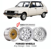 CUSTOM CLASSIC VINTAGE RESTOMOD RETRO OLD SCHOOL FORGED WHEELS RIMS for CITROEN VISA PLEIN AIR 1983 - 1985

Custom forged wheels for Citroen Visa Plein Air 1983 - 1985. Classic, vintage, restomod wheel designs made to order in custom sizes, offsets, colors and finishes.

We manufacture premium quality forged wheels rims for Citroen Visa Plein Air 1983 - 1985 in any design, size, color.

THIS WHEEL DESIGN CAN BE CUSTOM-MADE FOR YOUR CAR IN ANY SIZE AND COLOR OPTIONS
Available in monoblock, 2-piece, 3-piece, 
