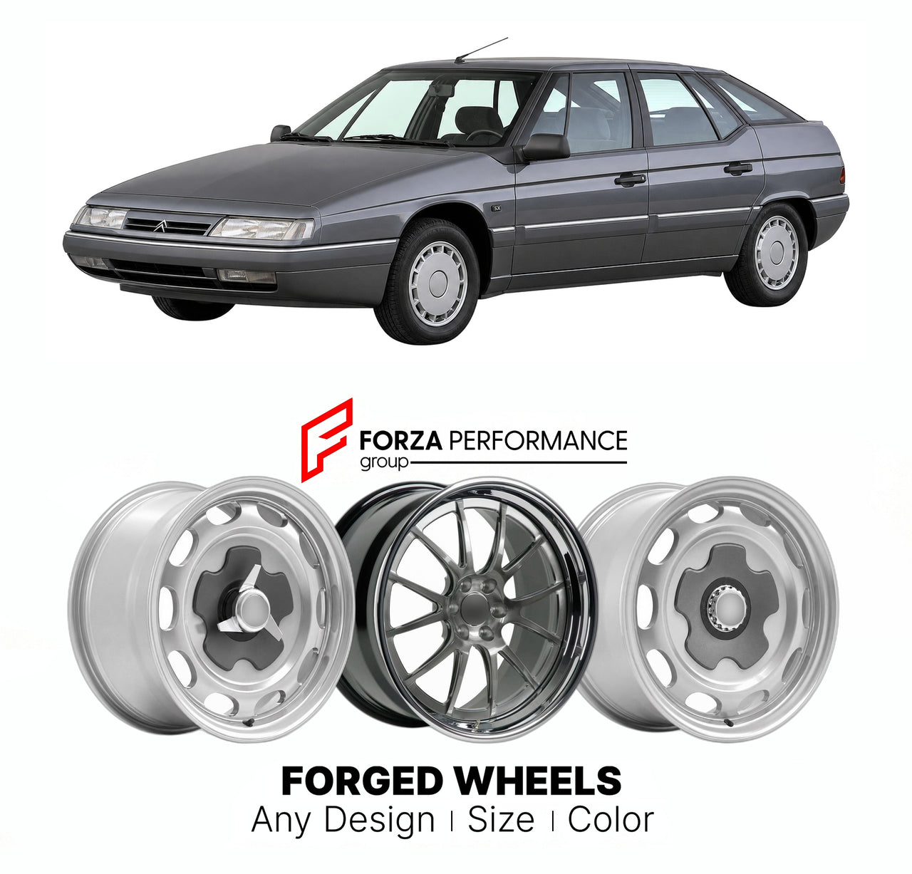 CUSTOM CLASSIC VINTAGE RESTOMOD RETRO OLD SCHOOL FORGED WHEELS RIMS for CITROEN XM 1989 - 2000

Custom forged wheels for Citroen XM 1989 - 2000. Classic, vintage, restomod wheel designs made to order in custom sizes, offsets, colors and finishes.

We manufacture premium quality forged wheels rims for Citroen XM 1989 - 2000 in any design, size, color.

THIS WHEEL DESIGN CAN BE CUSTOM-MADE FOR YOUR CAR IN ANY SIZE AND COLOR OPTIONS
Available in monoblock, 2-piece, 3-piece, duoblock, beadlock
3D wheel renderin