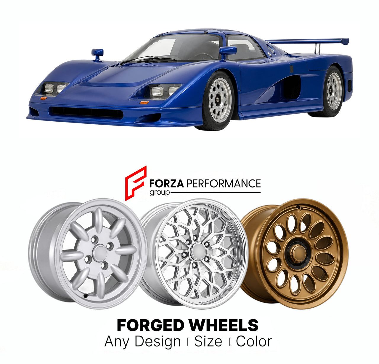 CUSTOM CLASSIC VINTAGE RESTOMOD RETRO OLD SCHOOL FORGED WHEELS RIMS for COURAGE C28LM 1987 - 1988

Custom forged wheels for Courage C28LM 1987 - 1988. Classic, vintage, restomod wheel designs made to order in custom sizes, offsets, colors and finishes.

We manufacture premium quality forged wheels rims for Courage C28LM 1987 - 1988 in any design, size, color.

THIS WHEEL DESIGN CAN BE CUSTOM-MADE FOR YOUR CAR IN ANY SIZE AND COLOR OPTIONS
Available in monoblock, 2-piece, 3-piece, duoblock, beadlock
3D wheel