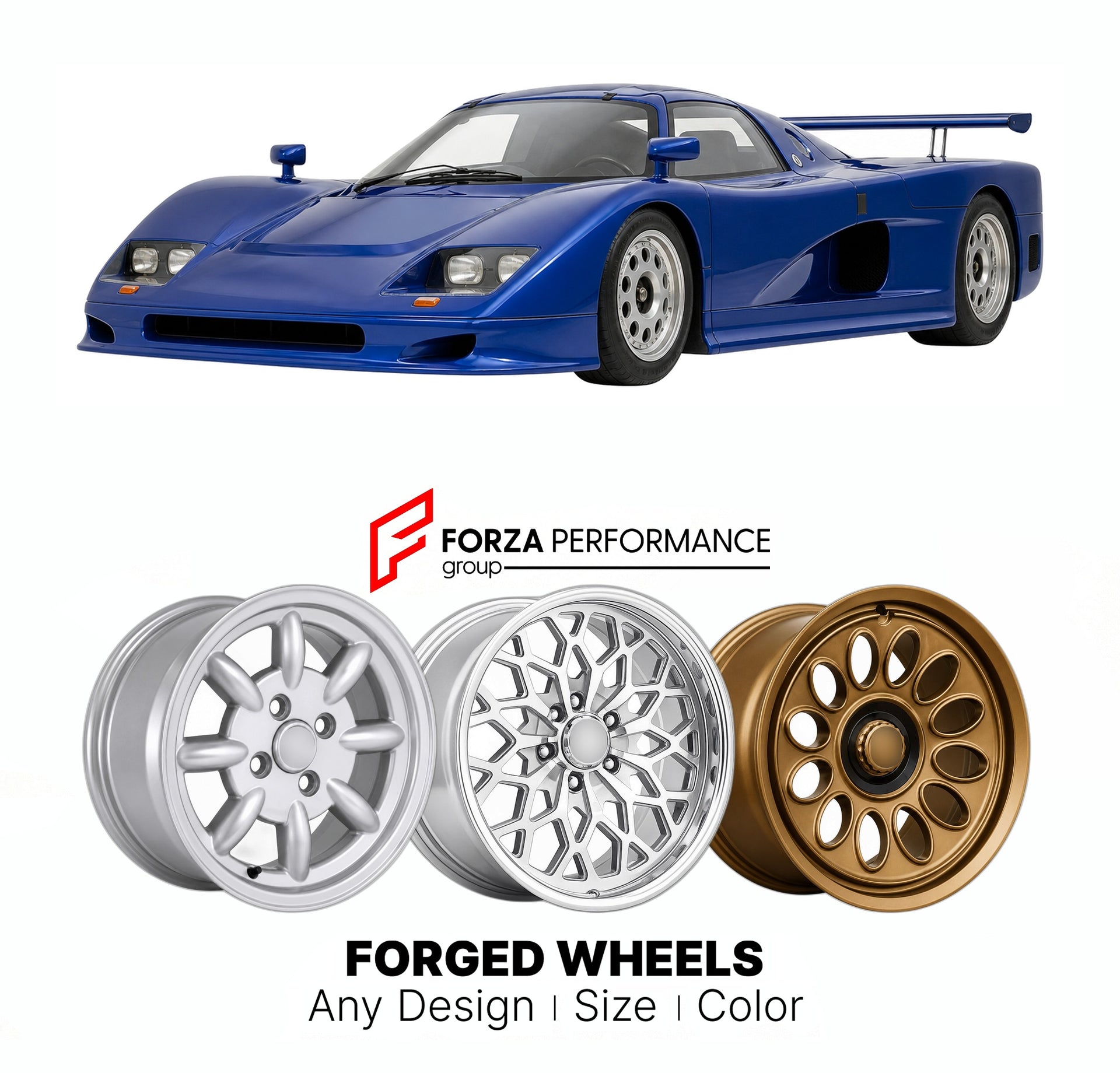 CUSTOM CLASSIC VINTAGE RESTOMOD RETRO OLD SCHOOL FORGED WHEELS RIMS for COURAGE C28LM 1987 - 1988

Custom forged wheels for Courage C28LM 1987 - 1988. Classic, vintage, restomod wheel designs made to order in custom sizes, offsets, colors and finishes.

We manufacture premium quality forged wheels rims for Courage C28LM 1987 - 1988 in any design, size, color.

THIS WHEEL DESIGN CAN BE CUSTOM-MADE FOR YOUR CAR IN ANY SIZE AND COLOR OPTIONS
Available in monoblock, 2-piece, 3-piece, duoblock, beadlock
3D wheel