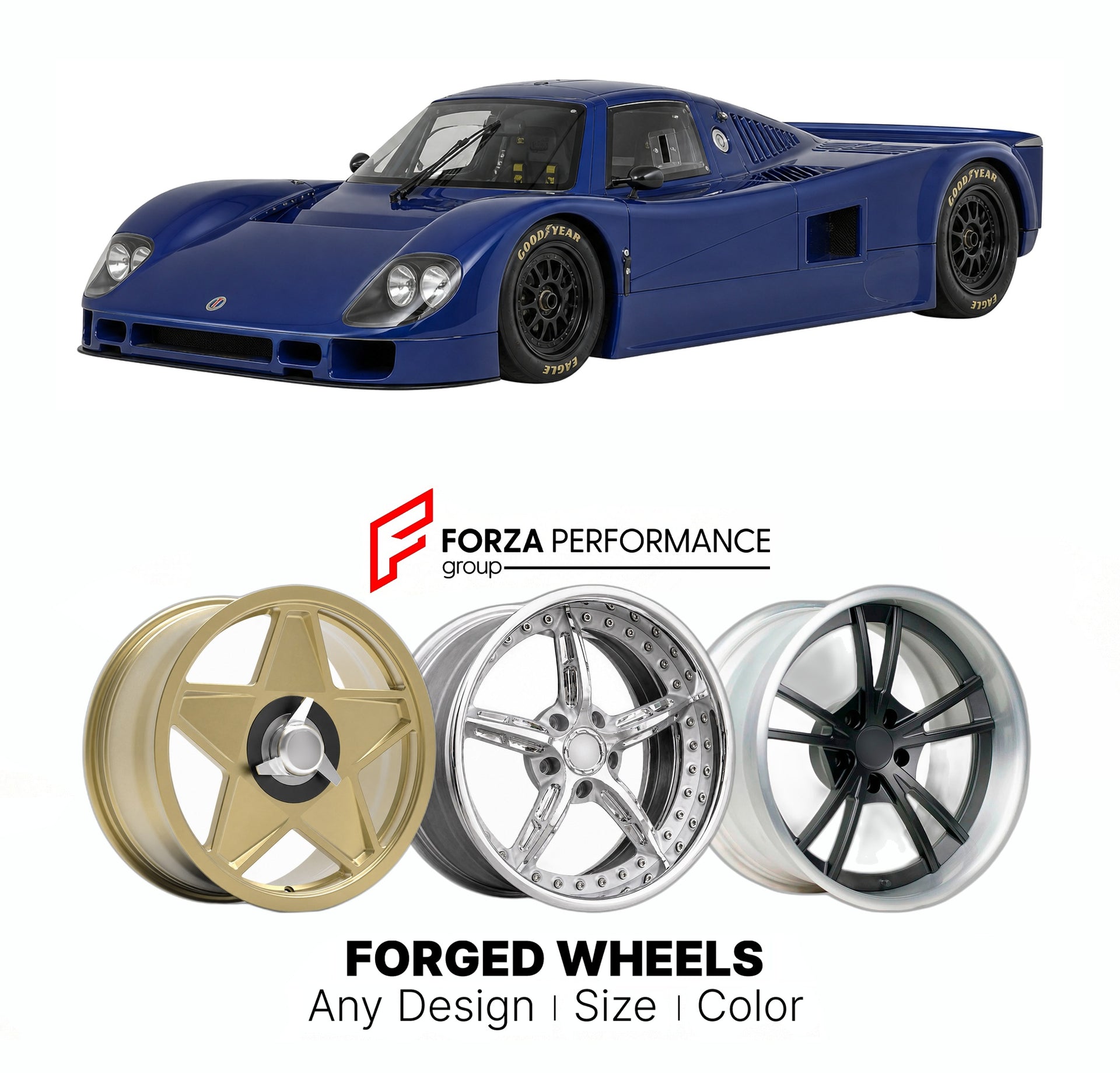 CUSTOM CLASSIC VINTAGE RESTOMOD RETRO OLD SCHOOL FORGED WHEELS RIMS for COURAGE C32LM 1990 - 1993

Custom forged wheels for Courage C32LM 1990 - 1993. Classic, vintage, restomod wheel designs made to order in custom sizes, offsets, colors and finishes.

We manufacture premium quality forged wheels rims for Courage C32LM 1990 - 1993 in any design, size, color.

THIS WHEEL DESIGN CAN BE CUSTOM-MADE FOR YOUR CAR IN ANY SIZE AND COLOR OPTIONS
Available in monoblock, 2-piece, 3-piece, duoblock, beadlock
3D wheel