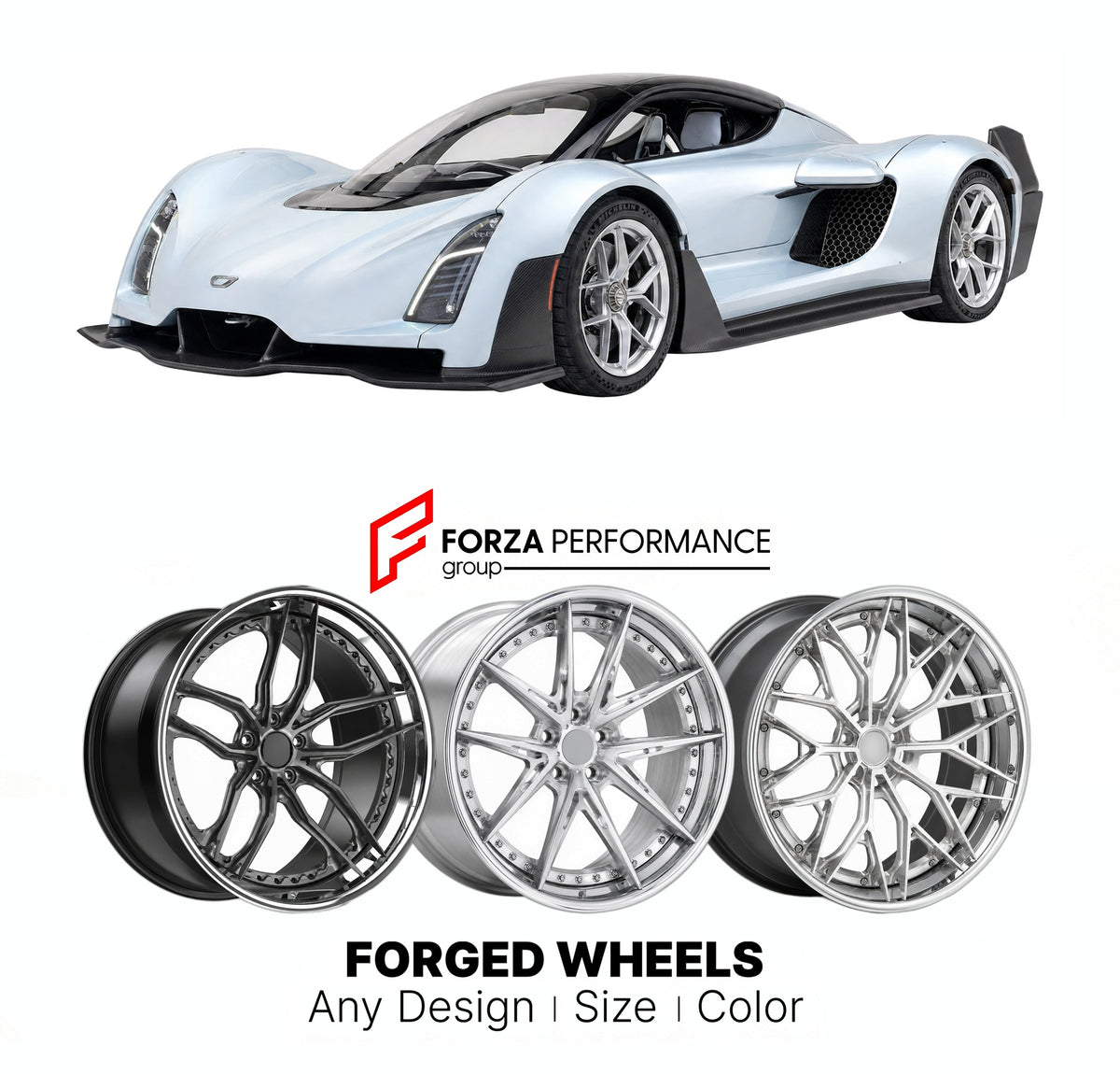 FORGED WHEELS RIMS for CZINGER 21C 2024+

Custom forged wheels for Czinger 21C 2024+. Made-to-order monoblock, 2-piece and 3-piece rims in custom sizes, offsets, colors and finishes with guaranteed fitment.

We manufacture premium quality forged wheels rims for Czinger 21C 2024+ in any design, size, color.

THIS WHEEL DESIGN CAN BE CUSTOM-MADE FOR YOUR CAR IN ANY SIZE AND COLOR OPTIONS
Available in monoblock, 2-piece, 3-piece, duoblock, beadlock
3D wheel renderings are provided according to the exact dimens
