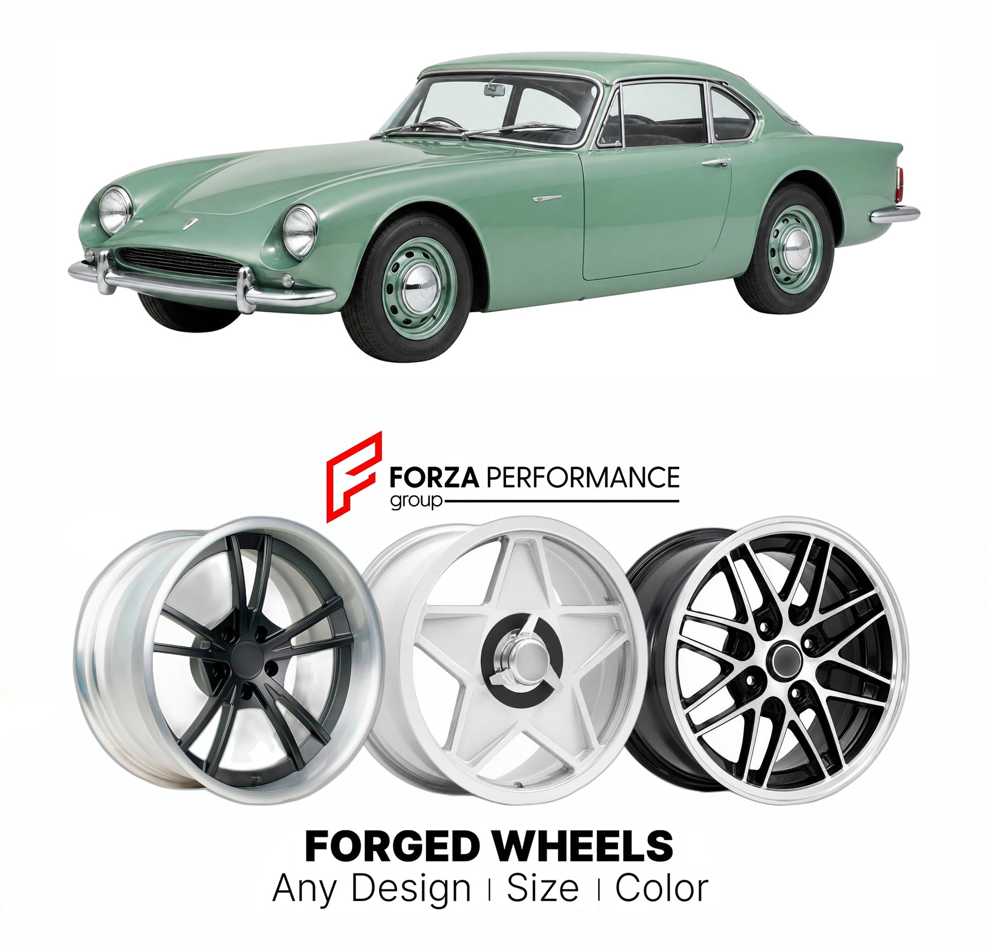 CUSTOM CLASSIC VINTAGE RESTOMOD RETRO OLD SCHOOL FORGED WHEELS RIMS for DB LE MANS 1959 - 1961

Custom forged wheels for DB Le Mans 1959 - 1961. Classic, vintage, restomod wheel designs made to order in custom sizes, offsets, colors and finishes.

We manufacture premium quality forged wheels rims for DB Le Mans 1959 - 1961 in any design, size, color.

THIS WHEEL DESIGN CAN BE CUSTOM-MADE FOR YOUR CAR IN ANY SIZE AND COLOR OPTIONS
Available in monoblock, 2-piece, 3-piece, duoblock, beadlock
3D wheel renderin