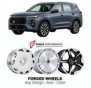 Custom forged wheels for DR Automobiles Chery DR 6.0 Tiggo 7 Twin 2022+. Made-to-order monoblock, 2-piece and 3-piece wheels in custom sizes, offsets, colors and finishes with guaranteed vehicle fitment.

We manufacture premium quality forged wheels rims for DR Automobiles Chery DR 6.0 Tiggo 7 Twin 2022+ in any design, size, color.

THIS WHEEL DESIGN CAN BE CUSTOM-MADE FOR YOUR CAR IN ANY SIZE AND COLOR OPTIONS
Available in monoblock, 2-piece, 3-piece, duoblock, beadlock
3D wheel renderings are provided acc