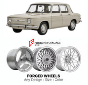 CUSTOM CLASSIC VINTAGE RESTOMOD RETRO OLD SCHOOL FORGED WHEELS RIMS for DACIA 1100 1968 - 1972

Custom forged wheels for Dacia 1100 1968 - 1972. Classic, vintage, restomod wheel designs made to order in custom sizes, offsets, colors and finishes.

We manufacture premium quality forged wheels rims for Dacia 1100 1968 - 1972 in any design, size, color.

THIS WHEEL DESIGN CAN BE CUSTOM-MADE FOR YOUR CAR IN ANY SIZE AND COLOR OPTIONS
Available in monoblock, 2-piece, 3-piece, duoblock, beadlock
3D wheel renderin
