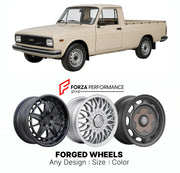 CUSTOM CLASSIC VINTAGE RESTOMOD RETRO OLD SCHOOL FORGED WHEELS RIMS for DACIA 1302 1304 PICKUP 1975 - 2006

Custom forged wheels for Dacia 1302 1304 Pickup 1975 - 2006. Classic, vintage, restomod wheel designs made to order in custom sizes, offsets, colors and finishes.

We manufacture premium quality forged wheels rims for Dacia 1302 1304 Pickup 1975 - 2006 in any design, size, color.

THIS WHEEL DESIGN CAN BE CUSTOM-MADE FOR YOUR CAR IN ANY SIZE AND COLOR OPTIONS
Available in monoblock, 2-piece, 3-piece, 