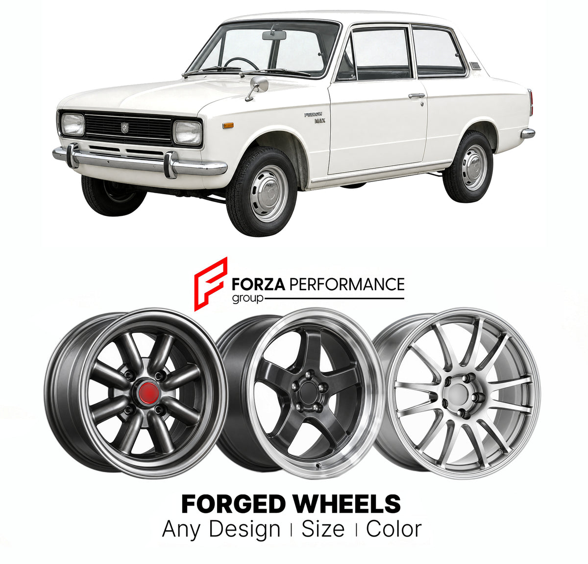 CUSTOM CLASSIC VINTAGE RESTOMOD RETRO OLD SCHOOL FORGED WHEELS RIMS for DAIHATSU FELLOW MAX L37 1966 - 1970

Custom forged wheels for Daihatsu Fellow Max L37 1966 - 1970. Classic, vintage, restomod and retro JDM wheel designs made to order in custom sizes, offsets, colors and finishes with guaranteed fitment.

We manufacture premium quality forged wheels rims for Daihatsu Fellow Max L37 1966 - 1970 in any design, size, color.

JDM WHEEL DESIGNS: our Japanese collection for hatchbacks, kei cars and MPVs incl