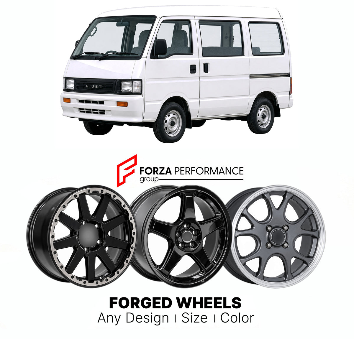 CUSTOM CLASSIC VINTAGE RESTOMOD RETRO OLD SCHOOL FORGED WHEELS RIMS for DAIHATSU HIJET S100 S110 S120 S130 1994 - 1999

Custom forged wheels for Daihatsu Hijet S100 S110 S120 S130 1994 - 1999. Classic, vintage, restomod and retro JDM wheel designs made to order in custom sizes, offsets, colors and finishes with guaranteed fitment.

We manufacture premium quality forged wheels rims for Daihatsu Hijet S100 S110 S120 S130 1994 - 1999 in any design, size, color.

JDM WHEEL DESIGNS: our Japanese collection for h
