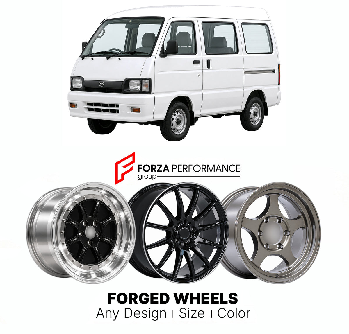 CUSTOM CLASSIC VINTAGE RESTOMOD RETRO OLD SCHOOL FORGED WHEELS RIMS for DAIHATSU HIJET S200 S210 S220 S230 1999 - 2004

Custom forged wheels for Daihatsu Hijet S200 S210 S220 S230 1999 - 2004. Classic, vintage, restomod and retro JDM wheel designs made to order in custom sizes, offsets, colors and finishes with guaranteed fitment.

We manufacture premium quality forged wheels rims for Daihatsu Hijet S200 S210 S220 S230 1999 - 2004 in any design, size, color.

JDM WHEEL DESIGNS: our Japanese collection for h