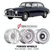 CUSTOM CLASSIC VINTAGE RESTOMOD RETRO OLD SCHOOL FORGED WHEELS RIMS for DAIMLER 250 V8 DAIMLER V8-250 1962 - 1969

Custom forged wheels for Daimler 250 V8 Daimler V8-250 1962 - 1969. Classic, vintage, restomod wheel designs made to order in custom sizes, offsets, colors and finishes.

We manufacture premium quality forged wheels rims for Daimler 250 V8 Daimler V8-250 1962 - 1969 in any design, size, color.

THIS WHEEL DESIGN CAN BE CUSTOM-MADE FOR YOUR CAR IN ANY SIZE AND COLOR OPTIONS
Available in monobloc