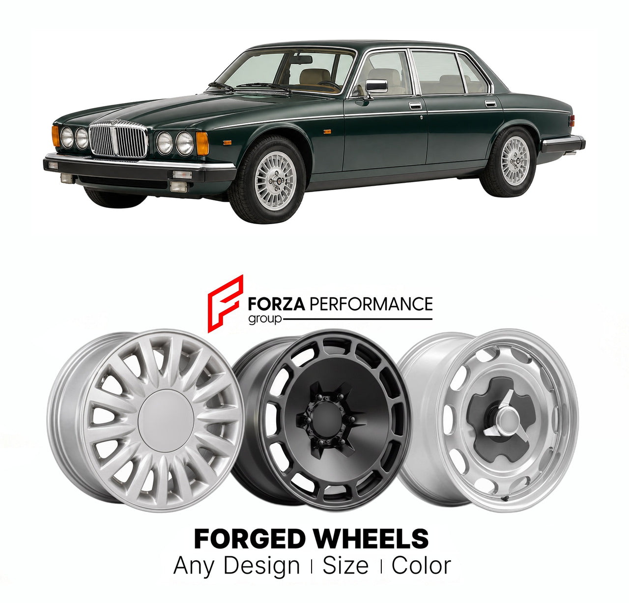 CUSTOM CLASSIC VINTAGE RESTOMOD RETRO OLD SCHOOL FORGED WHEELS RIMS for DAIMLER DOUBLE SIX SERIES III 1986 - 1992

Custom forged wheels for Daimler Double Six Series III 1986 - 1992. Classic, vintage, restomod wheel designs made to order in custom sizes, offsets, colors and finishes.

We manufacture premium quality forged wheels rims for Daimler Double Six Series III 1986 - 1992 in any design, size, color.

THIS WHEEL DESIGN CAN BE CUSTOM-MADE FOR YOUR CAR IN ANY SIZE AND COLOR OPTIONS
Available in monobloc