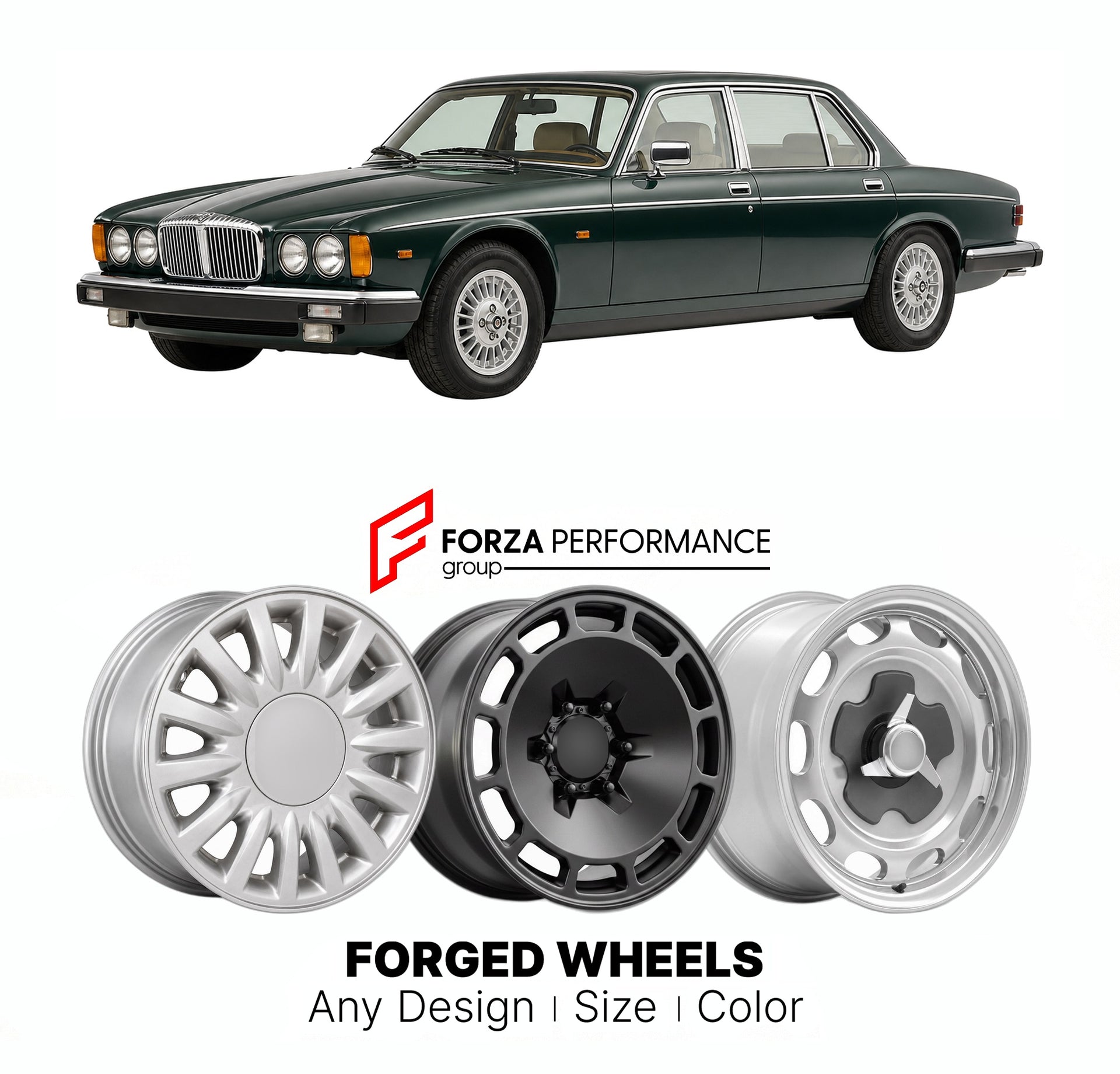 CUSTOM CLASSIC VINTAGE RESTOMOD RETRO OLD SCHOOL FORGED WHEELS RIMS for DAIMLER DOUBLE SIX SERIES III 1986 - 1992

Custom forged wheels for Daimler Double Six Series III 1986 - 1992. Classic, vintage, restomod wheel designs made to order in custom sizes, offsets, colors and finishes.

We manufacture premium quality forged wheels rims for Daimler Double Six Series III 1986 - 1992 in any design, size, color.

THIS WHEEL DESIGN CAN BE CUSTOM-MADE FOR YOUR CAR IN ANY SIZE AND COLOR OPTIONS
Available in monobloc
