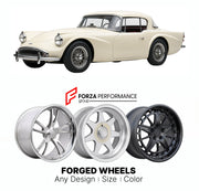 CUSTOM CLASSIC VINTAGE RESTOMOD RETRO OLD SCHOOL FORGED WHEELS RIMS for DAIMLER SP250 1959 - 1964

Custom forged wheels for Daimler SP250 1959 - 1964. Classic, vintage, restomod wheel designs made to order in custom sizes, offsets, colors and finishes.

We manufacture premium quality forged wheels rims for Daimler SP250 1959 - 1964 in any design, size, color.

THIS WHEEL DESIGN CAN BE CUSTOM-MADE FOR YOUR CAR IN ANY SIZE AND COLOR OPTIONS
Available in monoblock, 2-piece, 3-piece, duoblock, beadlock
3D wheel