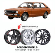 CUSTOM CLASSIC VINTAGE RESTOMOD RETRO OLD SCHOOL FORGED WHEELS RIMS for DATSUN 210 B310 1978 - 1982

Custom forged wheels for Datsun 210 B310 1978 - 1982. Classic, vintage, restomod and retro JDM wheel designs made to order in custom sizes, offsets, colors and finishes with guaranteed fitment.

We manufacture premium quality forged wheels rims for Datsun 210 B310 1978 - 1982 in any design, size, color.

JDM WHEEL DESIGNS: our Japanese collection for sports cars and coupes includes designs inspired by Rays V