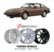 CUSTOM CLASSIC VINTAGE RESTOMOD RETRO OLD SCHOOL FORGED WHEELS RIMS for DATSUN 280ZX S130 1978 - 1983

Custom forged wheels for Datsun 280ZX S130 1978 - 1983. Classic, vintage, restomod and retro JDM wheel designs made to order in custom sizes, offsets, colors and finishes with guaranteed fitment.

We manufacture premium quality forged wheels rims for Datsun 280ZX S130 1978 - 1983 in any design, size, color.

JDM WHEEL DESIGNS: our Japanese collection for sports cars and coupes includes designs inspired by 