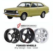 CUSTOM CLASSIC VINTAGE RESTOMOD RETRO OLD SCHOOL FORGED WHEELS RIMS for DATSUN B210 1973 - 1978

Custom forged wheels for Datsun B210 1973 - 1978. Classic, vintage, restomod and retro JDM wheel designs made to order in custom sizes, offsets, colors and finishes with guaranteed fitment.

We manufacture premium quality forged wheels rims for Datsun B210 1973 - 1978 in any design, size, color.

JDM WHEEL DESIGNS: our Japanese collection for sports cars and coupes includes designs inspired by Rays Volk Racing, 
