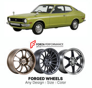 CUSTOM CLASSIC VINTAGE RESTOMOD RETRO OLD SCHOOL FORGED WHEELS RIMS for DATSUN CHERRY F10 1974 - 1978

Custom forged wheels for Datsun Cherry F10 1974 - 1978. Classic, vintage, restomod and retro JDM wheel designs made to order in custom sizes, offsets, colors and finishes with guaranteed fitment.

We manufacture premium quality forged wheels rims for Datsun Cherry F10 1974 - 1978 in any design, size, color.

JDM WHEEL DESIGNS: our Japanese collection for sports cars and coupes includes designs inspired by 